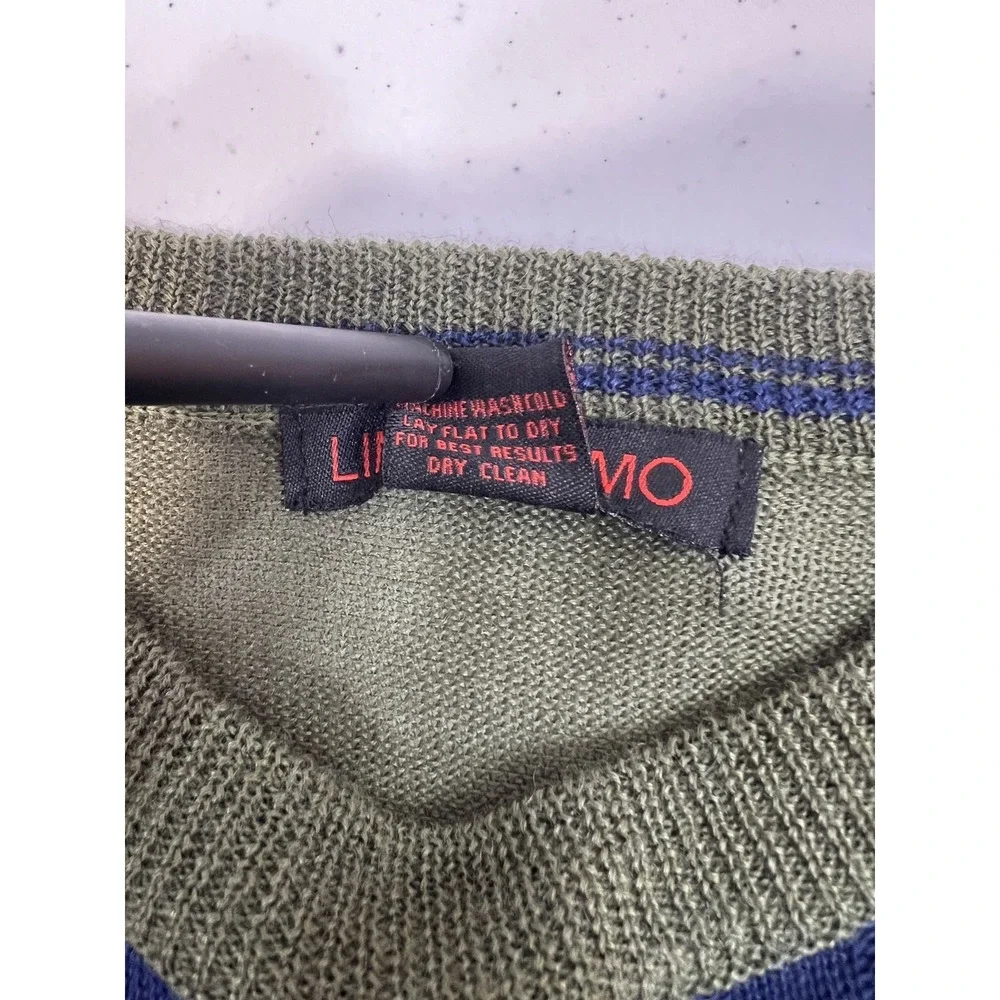 NWOT LINEA UOMO Green & Blue Lightweight Wool Blend Sweater Size‎ XL